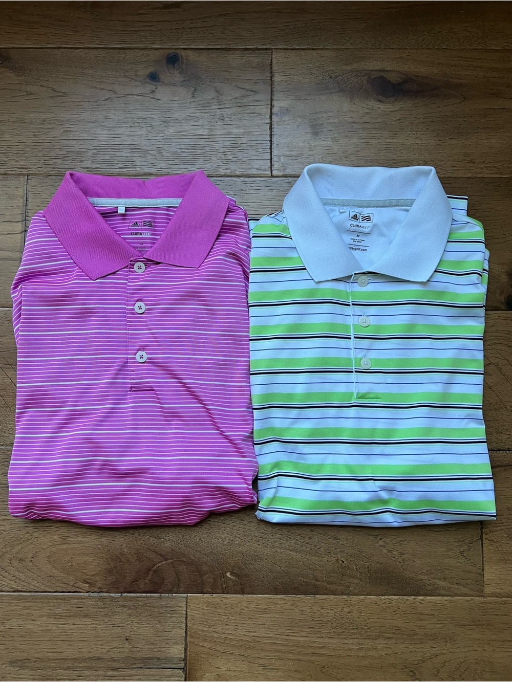 Lot of 2 Golf Polo Shirts Adidas Climalite Men’s Medium